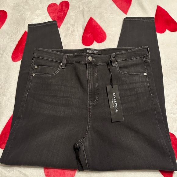 NWT Liverpool Los Ángeles High Rise Abby Skinny Silky Soft Jeans in Meteorite - Picture 5 of 15